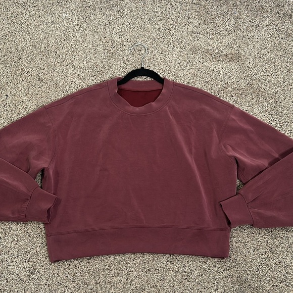 Lululemon perfectly over size cropped soft mull vine over size sweatshirt size 4 - Picture 8 of 10